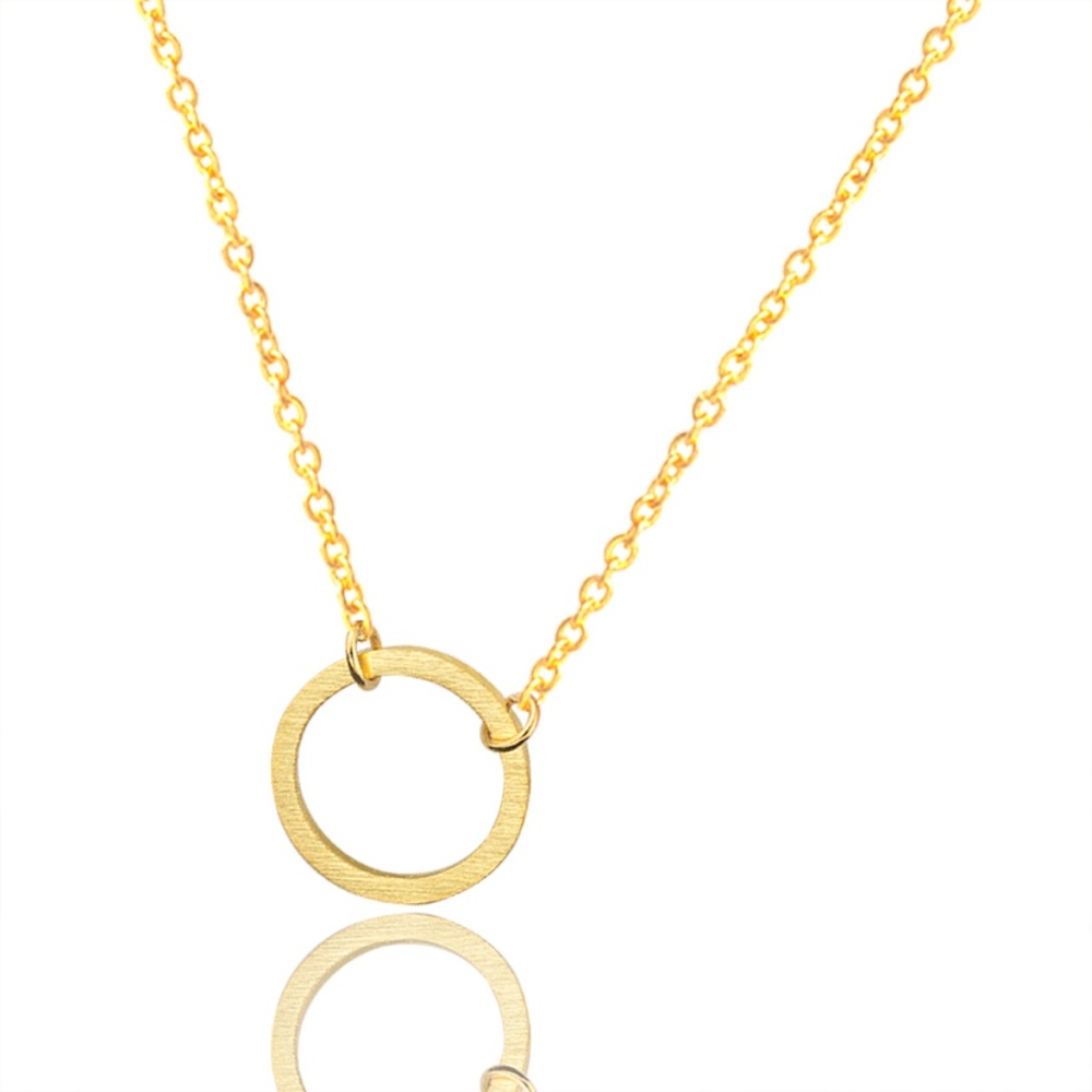 ❤️4 for $20 18k gold plated/Sliver Circle Necklace - Picture 2 of 5